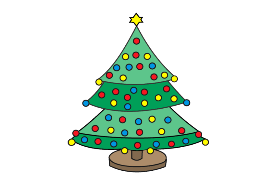 如何画一棵圣诞树