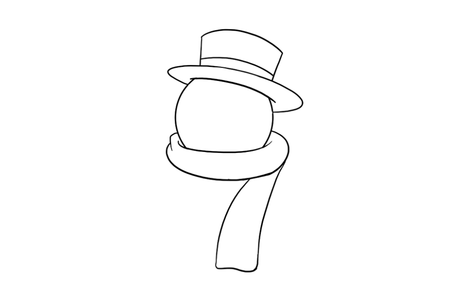 步骤6：清除围巾上的引导线。