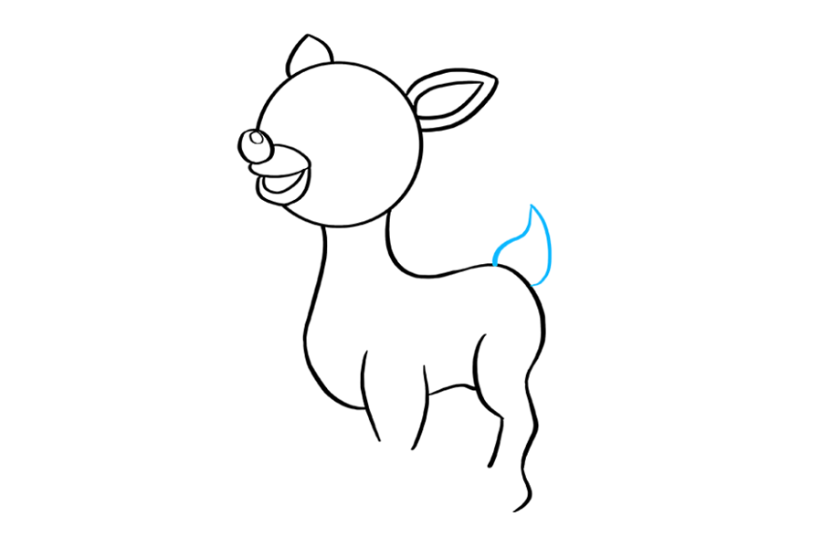 步骤7：使用曲线勾勒出水滴形的尾巴。