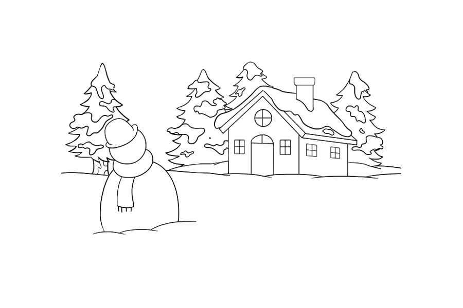 步骤8：从紧贴的积雪上清除导向线。