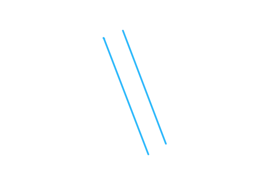 步骤1：首先画一条对角倾斜的直线，平行线。这些线形成了棒棒糖的笔直部分。