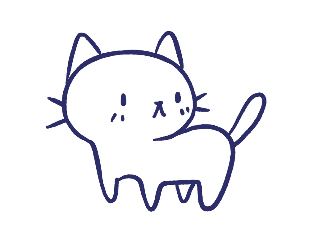 可爱喵喵简笔画图片-图1