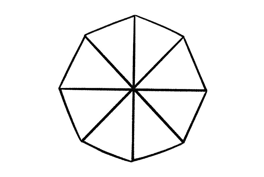 步骤3：然后，将米字的一端用线连接起来，就变成一把撑开的雨伞啦。