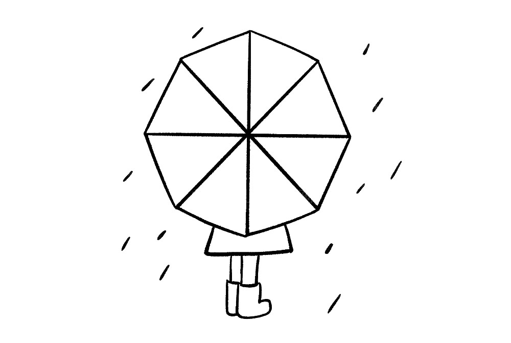 步骤7：最后，在空白的地方画一些短斜线