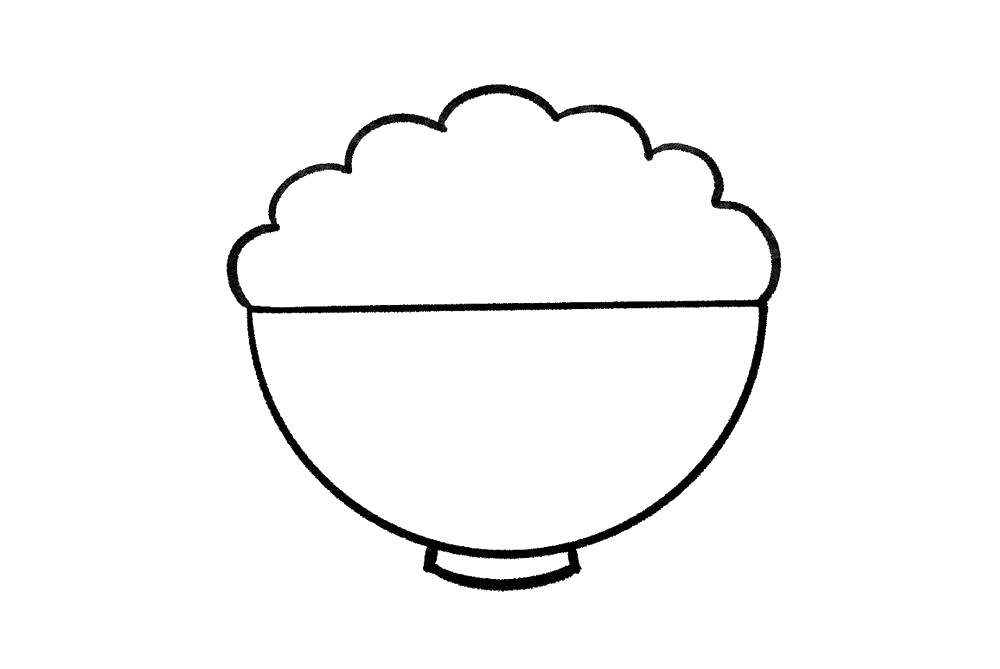 步骤4：上方画出连续的曲线，像一团云朵一样。