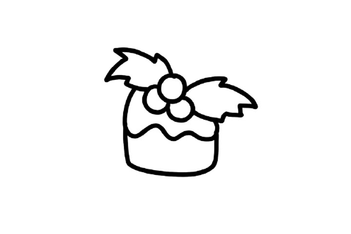 如何画冬青蛋糕-图3