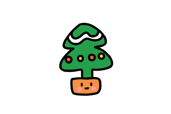 可爱圣诞树怎么画