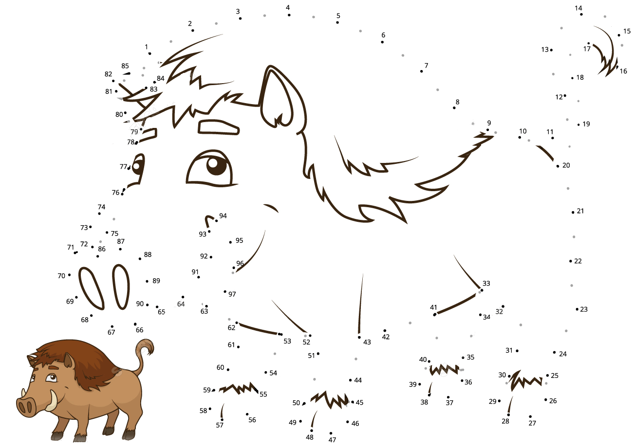 野猪连线画图片素材