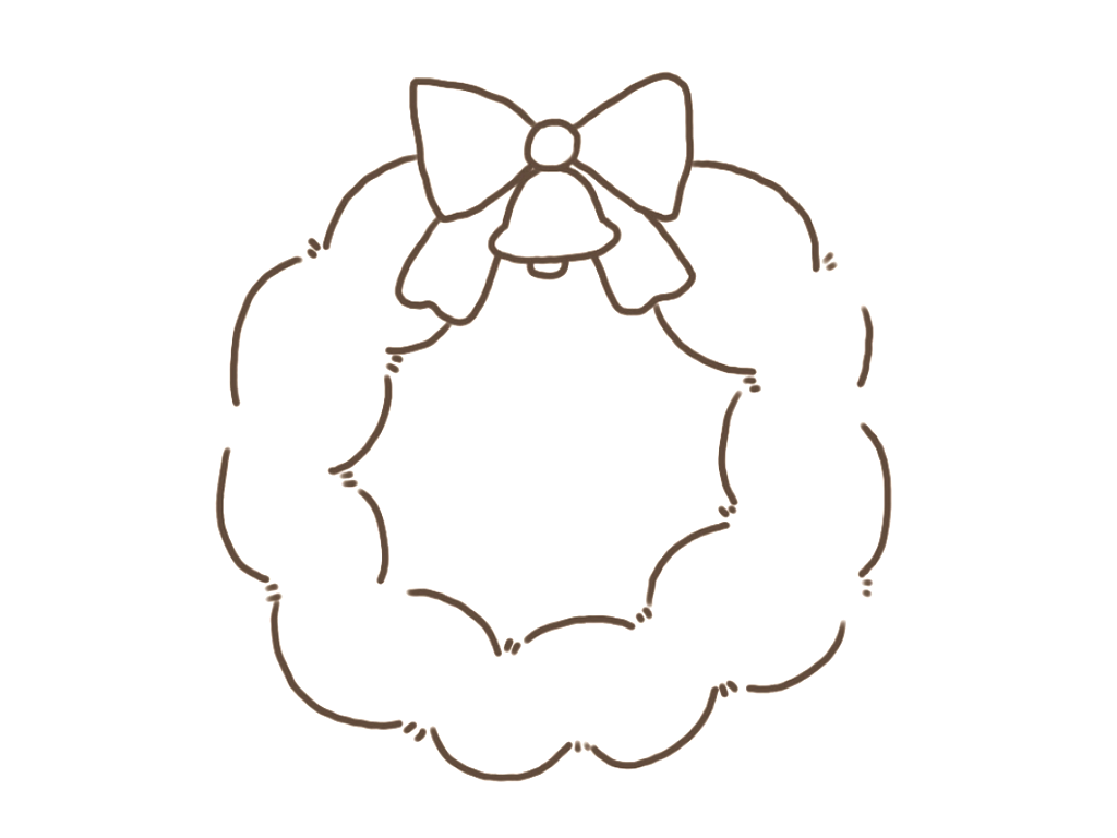 步骤1：画出花环大致轮廓。