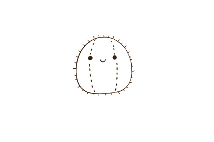 仙人掌怪兽简笔画画法步骤-图1