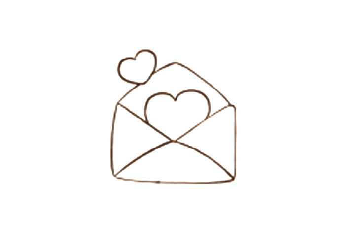 节庆主题元素简笔画情人节信封-图3