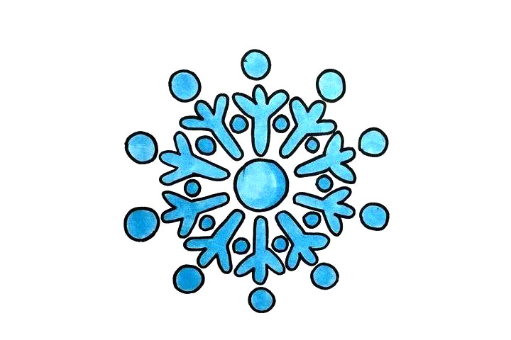 如何画漂亮的雪花