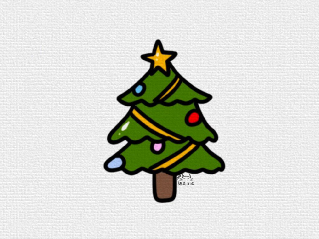 一组漂亮的圣诞节小物简笔画-图1