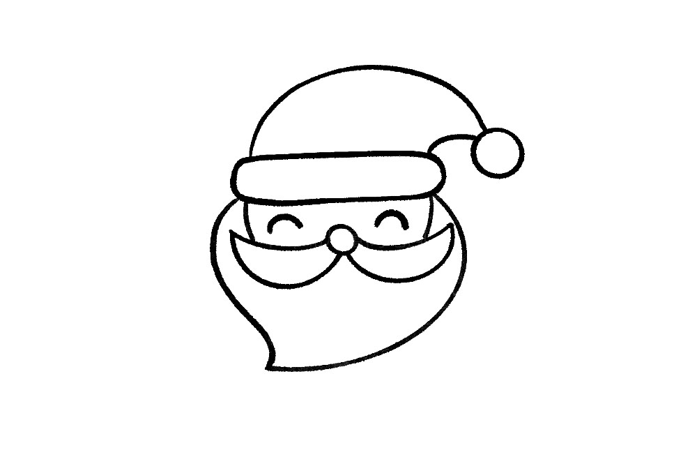 步骤5：画圣诞老人标志性的大胡子。