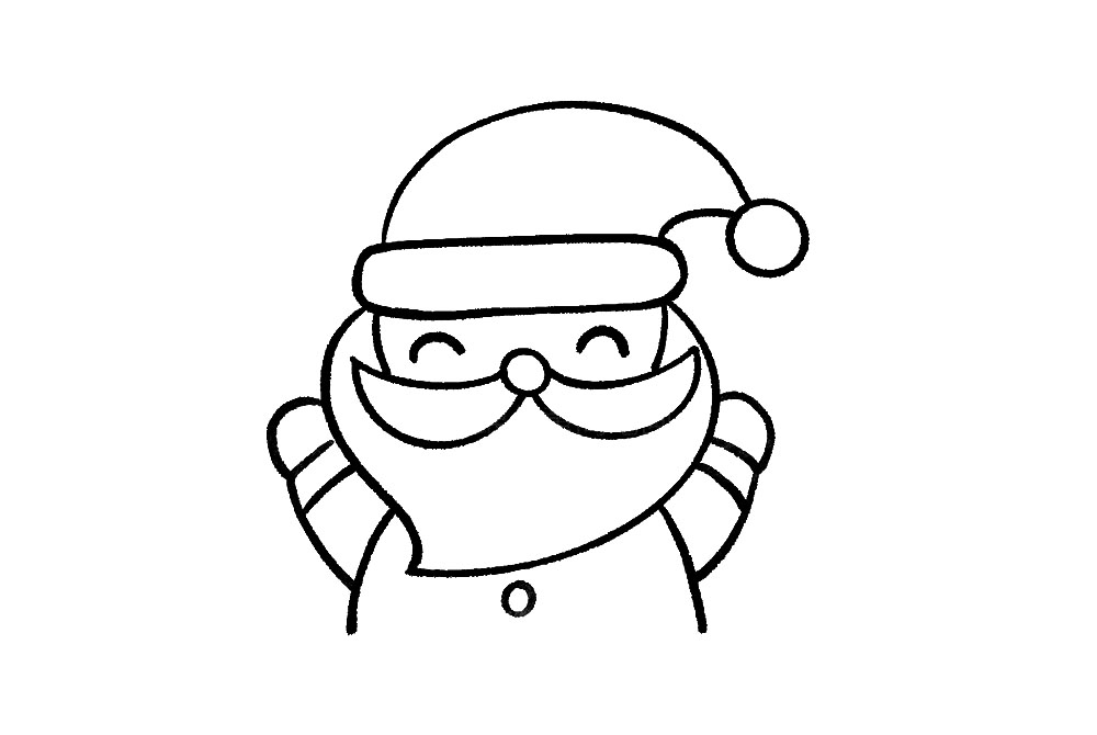 步骤7：再简单画一下抬起的手臂，注意有前后遮挡关系哦。