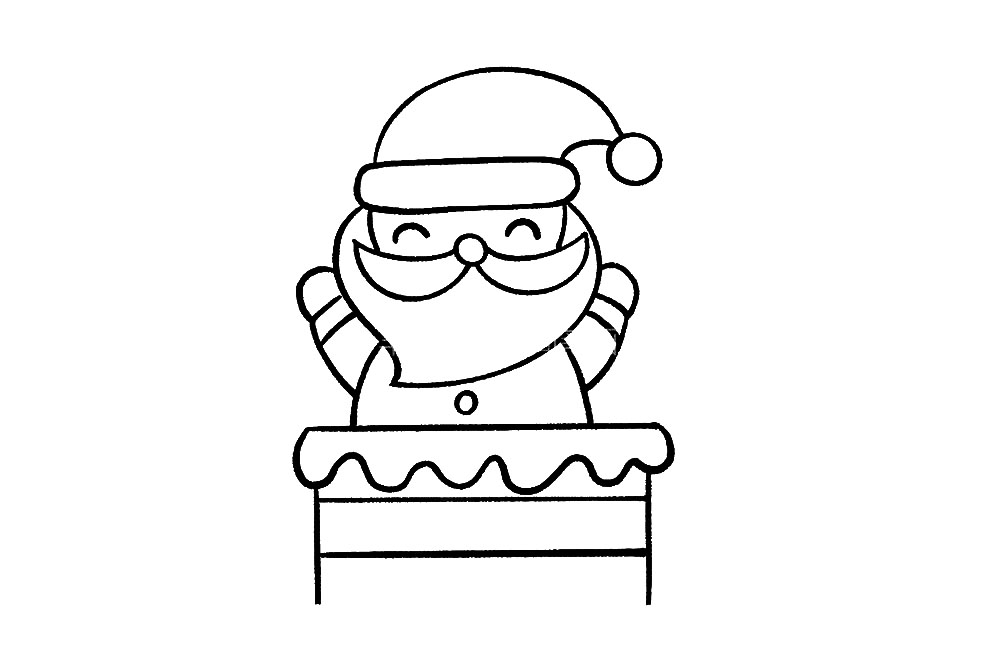 步骤9：两条竖线画出烟囱轮廓