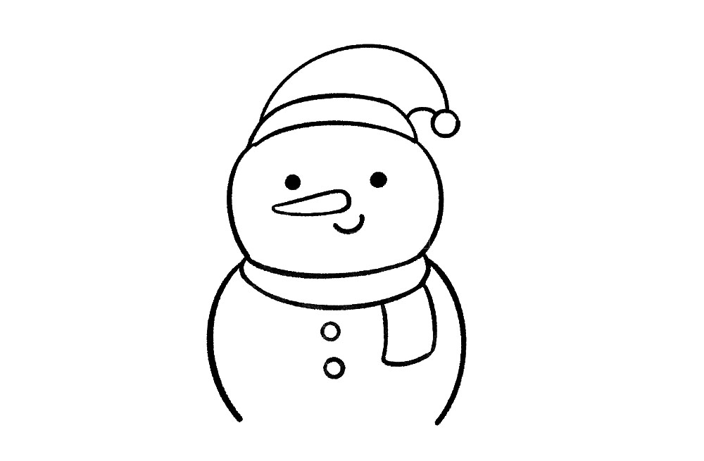 步骤5：画围巾的时候注意有前后遮挡关系哦。