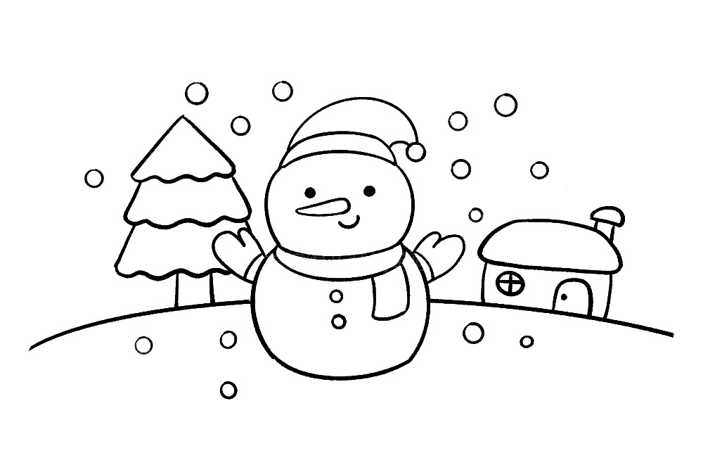 步骤10：最后，在空中画上雪花