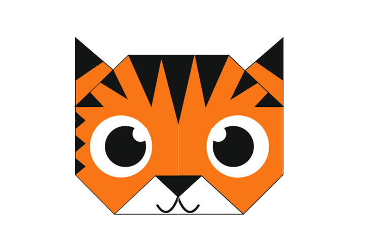 老虎头部怎么折