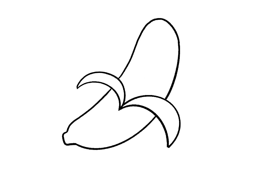 步骤4：弧线下面画大大的字母u，注意别忘了香蕉把儿哦。