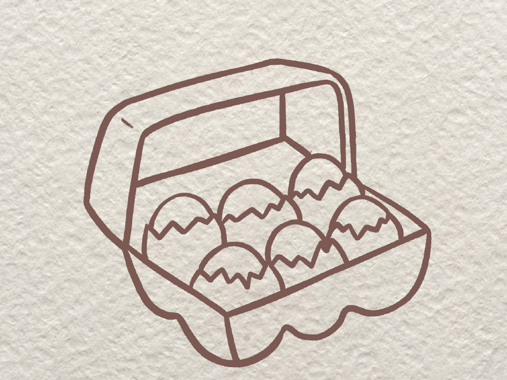 一盒鸡蛋简笔画画法步骤-图7