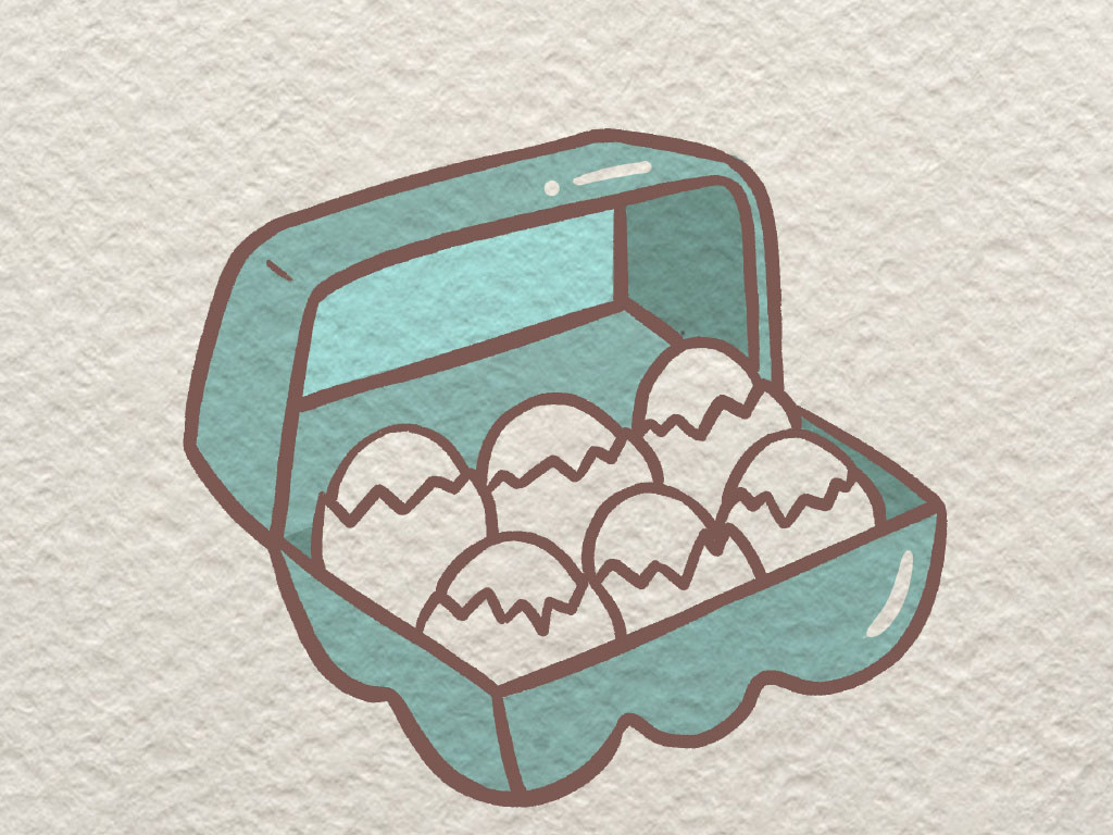 一盒鸡蛋简笔画画法步骤-图8