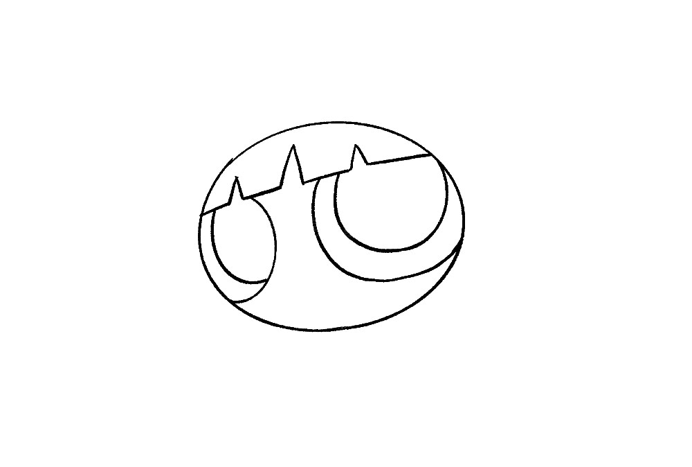 步骤4：飞天小女警的特点就是眼睛非常的大，抓住这个特点就会画得很像哦。