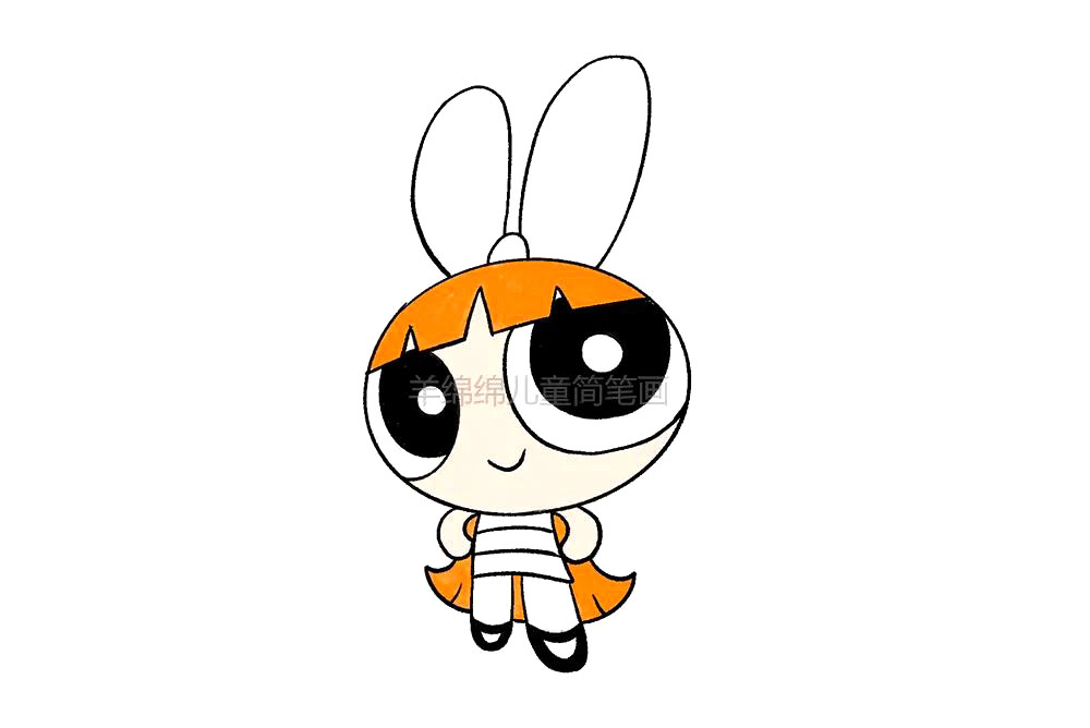 步骤13：接着涂头发和披风