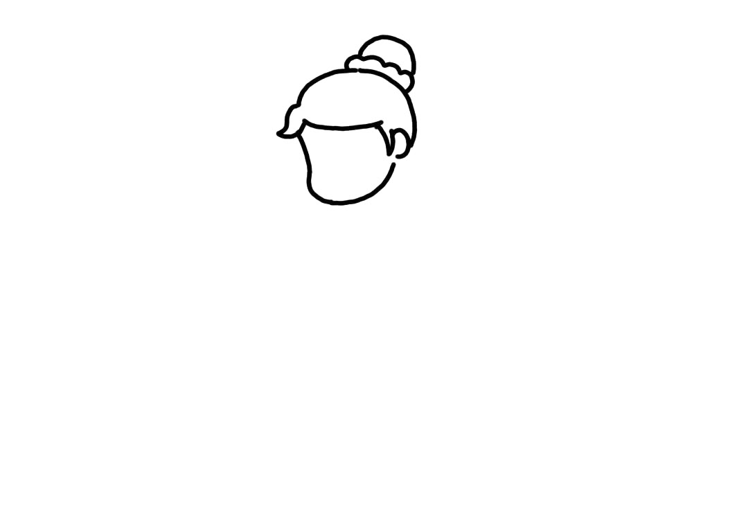 跳舞的小女孩简笔画-图1