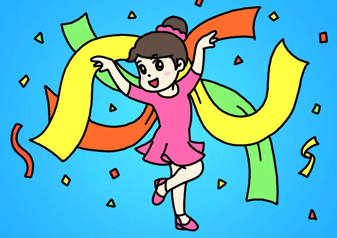 跳舞的小女孩简笔画