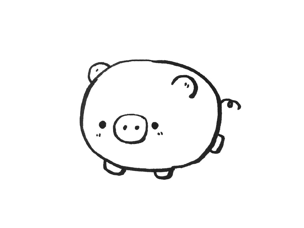 可爱小猪简笔画图片-图3