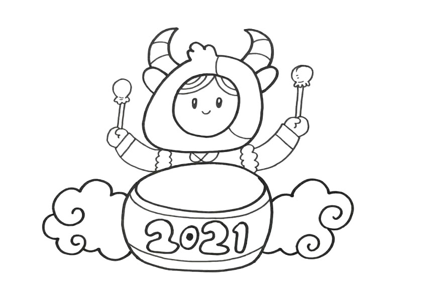 牛年卡通画画法教程-图3