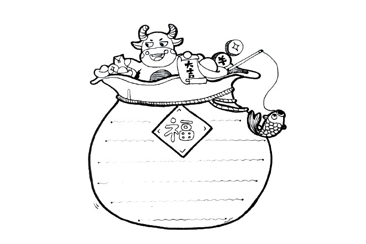 牛年春节手抄报边框-图11