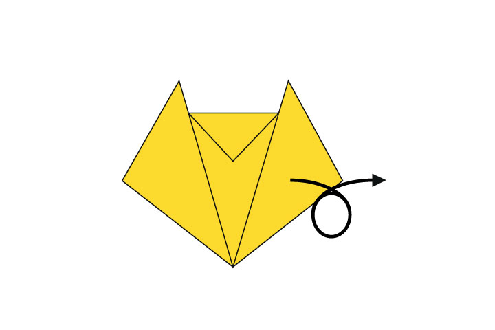 小猫头部折纸教程-图5