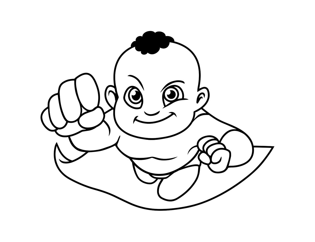 超级宝贝男孩飞行简笔画-图1