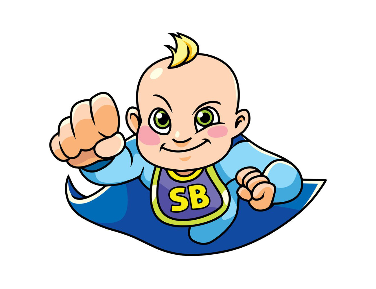 超级宝贝男孩飞行简笔画-图3