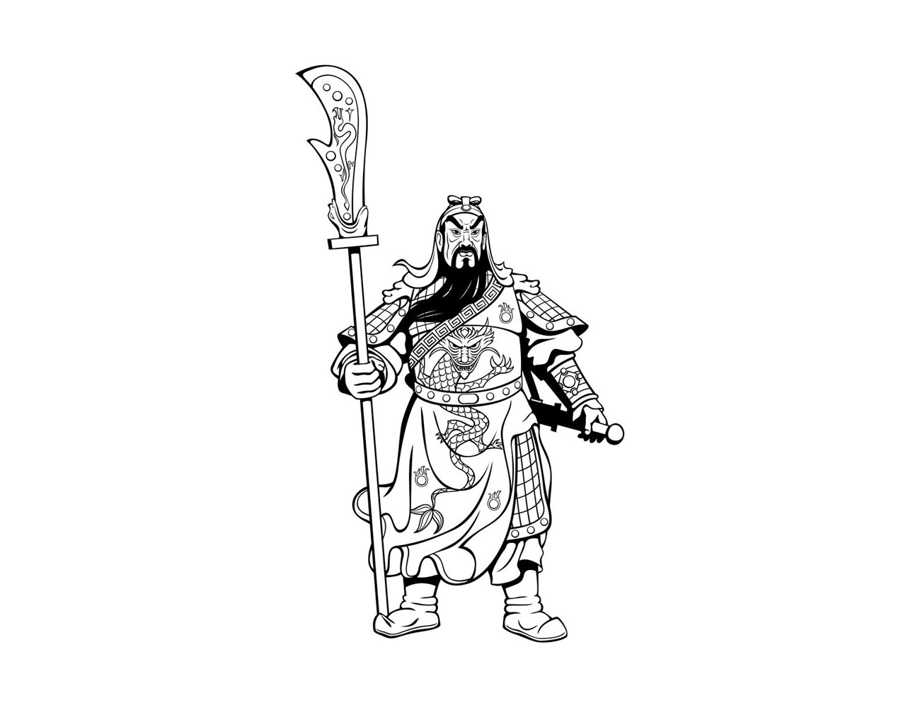 三国演义中的关羽简笔画图片-图2