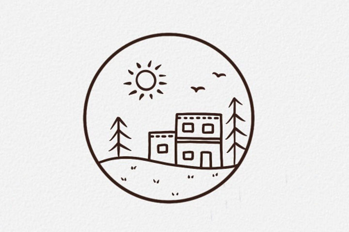 简单的微风景简笔画图片-图1