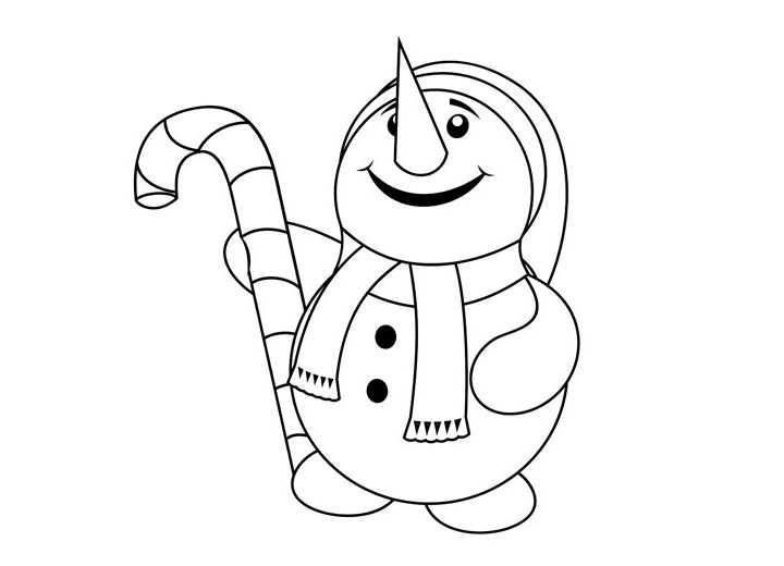 4张表情不同的雪人简笔画-图1