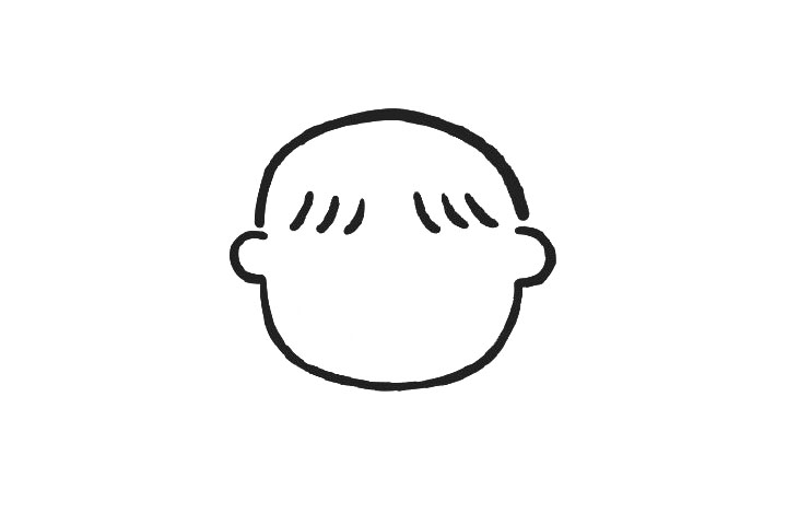 超简单戴眼镜的小男孩简笔画画法-图2