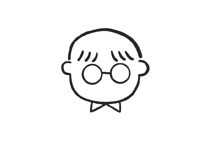 超简单戴眼镜的小男孩简笔画画法-图3