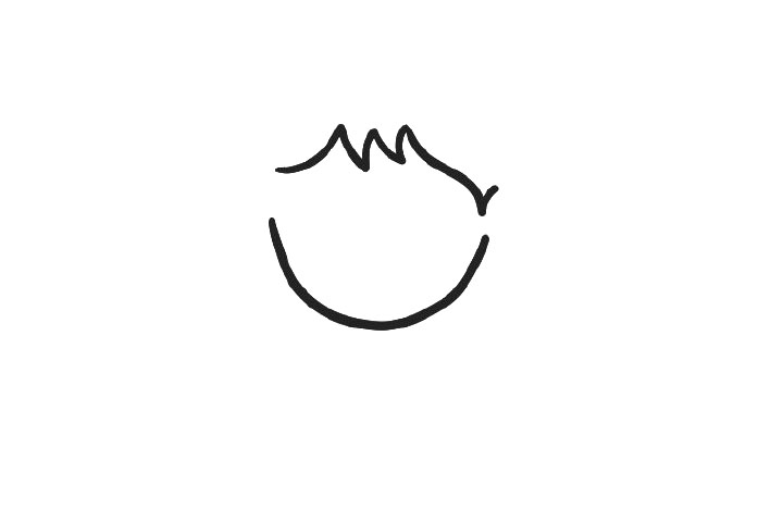 开心的小女孩头像简笔画-图1