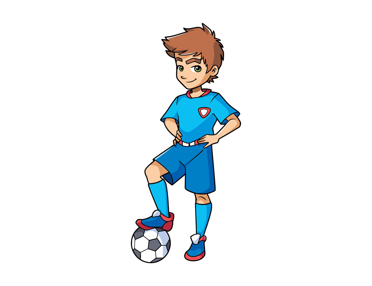 踢足球的男孩简笔画图片-图3