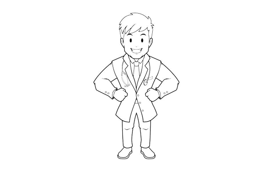 9张帅气的男医生简笔画图片-图2