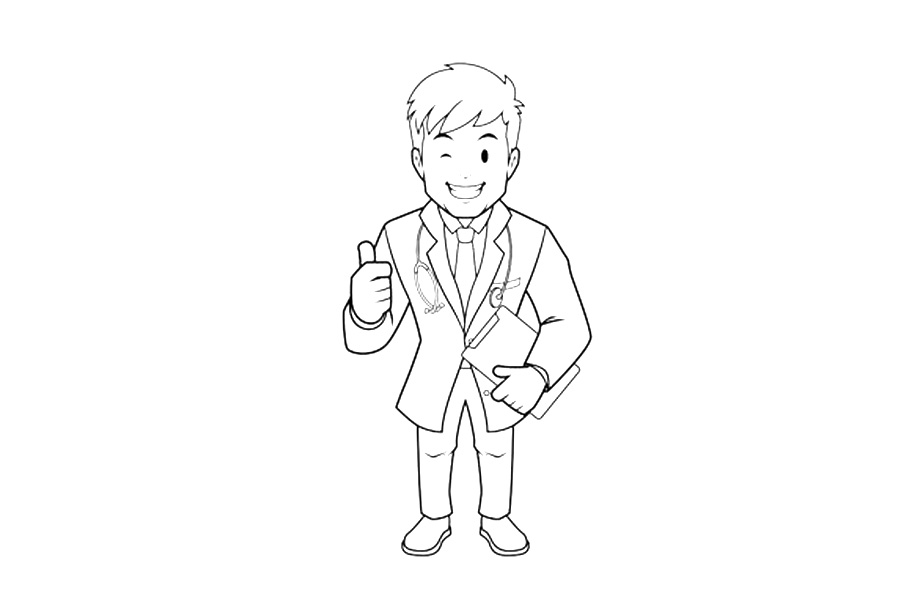 9张帅气的男医生简笔画图片-图4