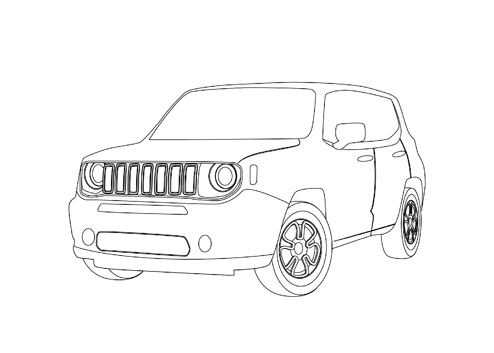 5张吉普车简笔画图片-图1