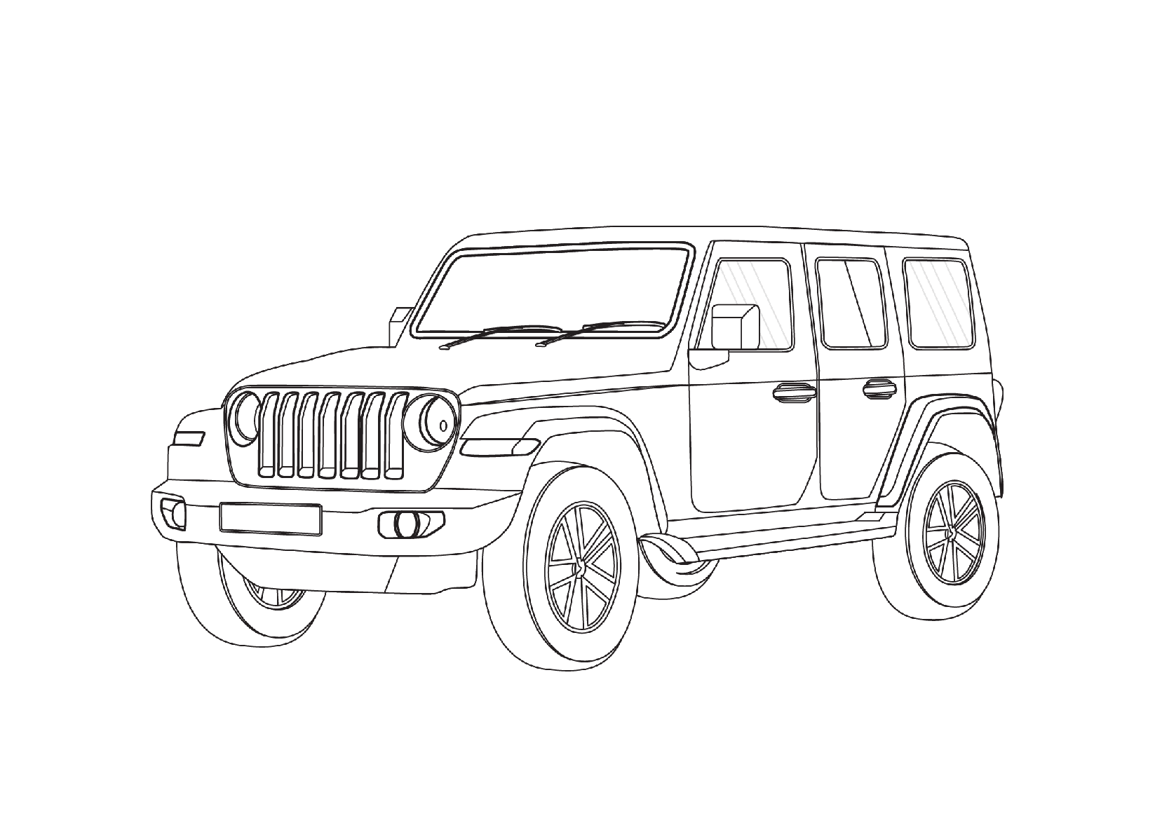 5张吉普车简笔画图片-图4