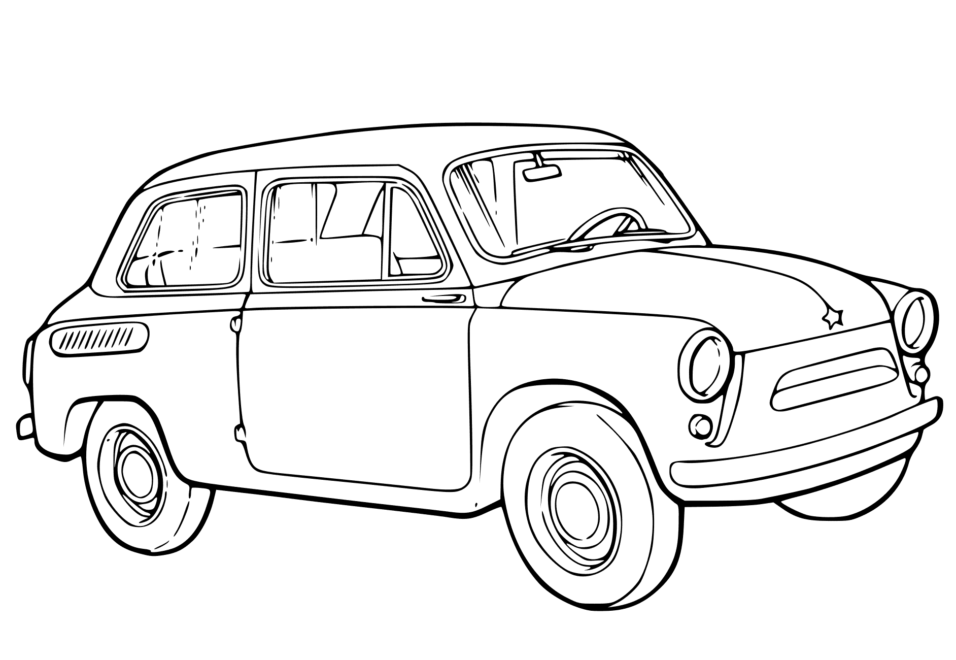 9张老爷车的简笔画图片-图1