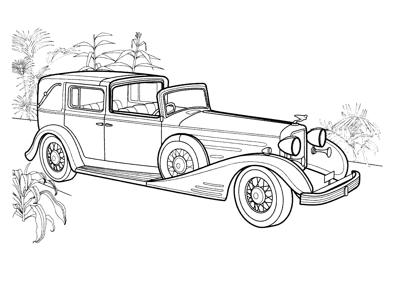 9张老爷车的简笔画图片-图4