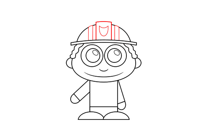 卡通版消防员简笔画画法-图4